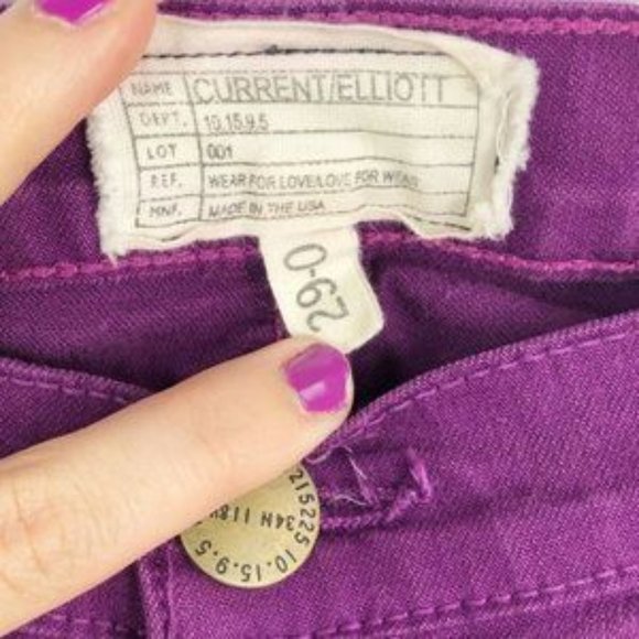 Current/Elliot The Ankle Skinny Purple Jeans Size 29 - Picture 4 of 5